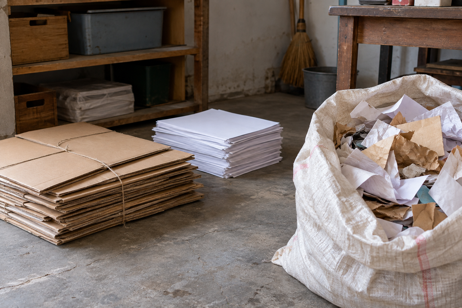 Carton và giấy trắng giữ riêng với bao giấy trộn