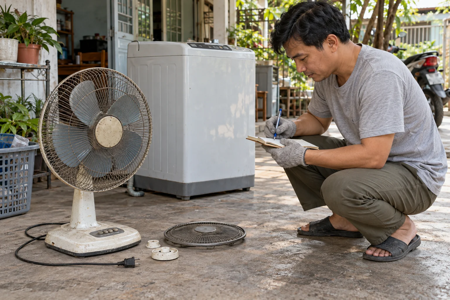 Kê từng thiết bị cùng phụ kiện, giữ nguyên trạng trước khi trao đổi giá.