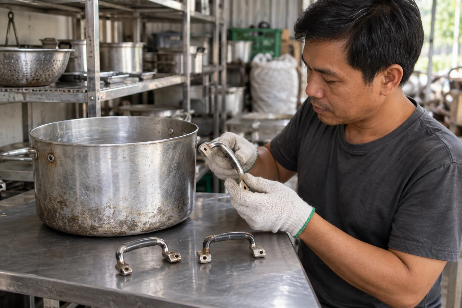 Xem nguyên món và phụ kiện của dụng cụ trước khi thống nhất phần bán.