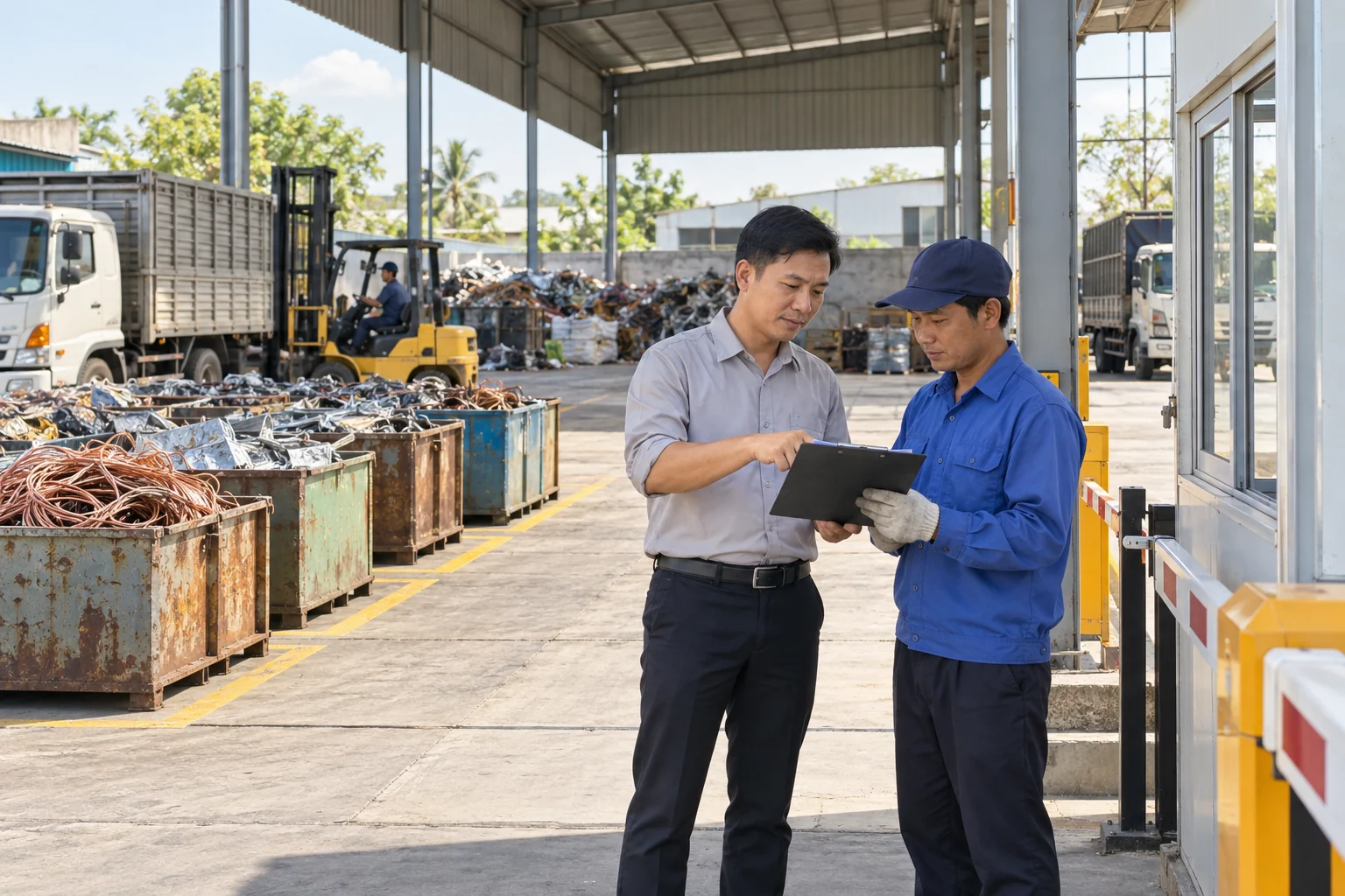 Hẹn giờ xuất và đúng cổng tiếp nhận theo nhịp làm việc của nhà máy.