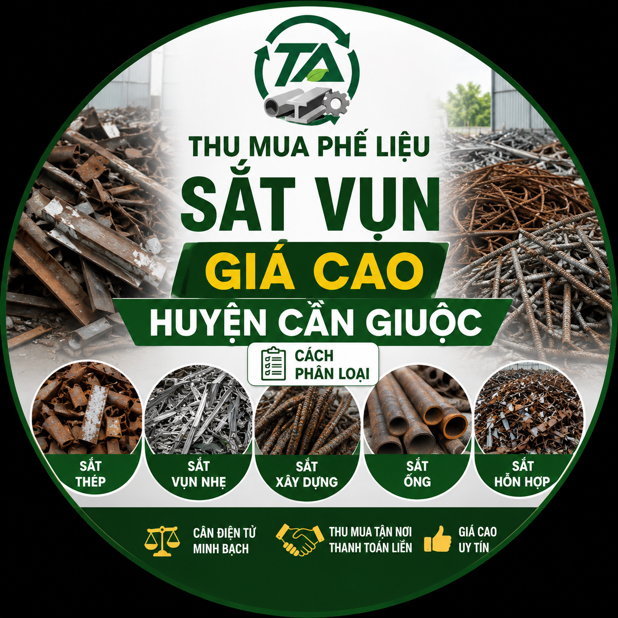 Thu Mua Phế Liệu Sắt Vụn Giá Cao Huyện Cần Giuộc: Cách Phân Loại Trước Khi Bán