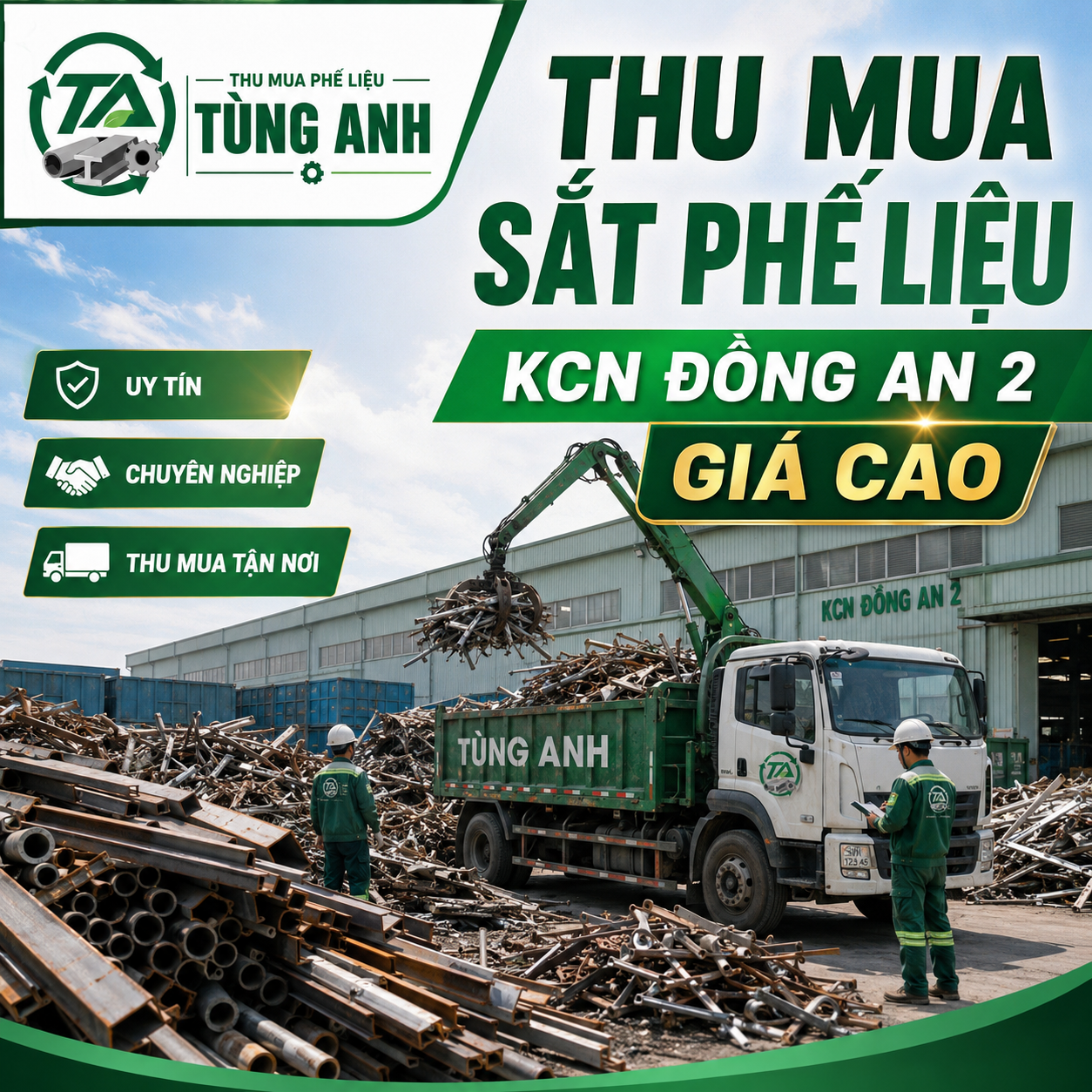 Thu Mua Sắt Phế Liệu KCN Đồng An 2 Giá Cao